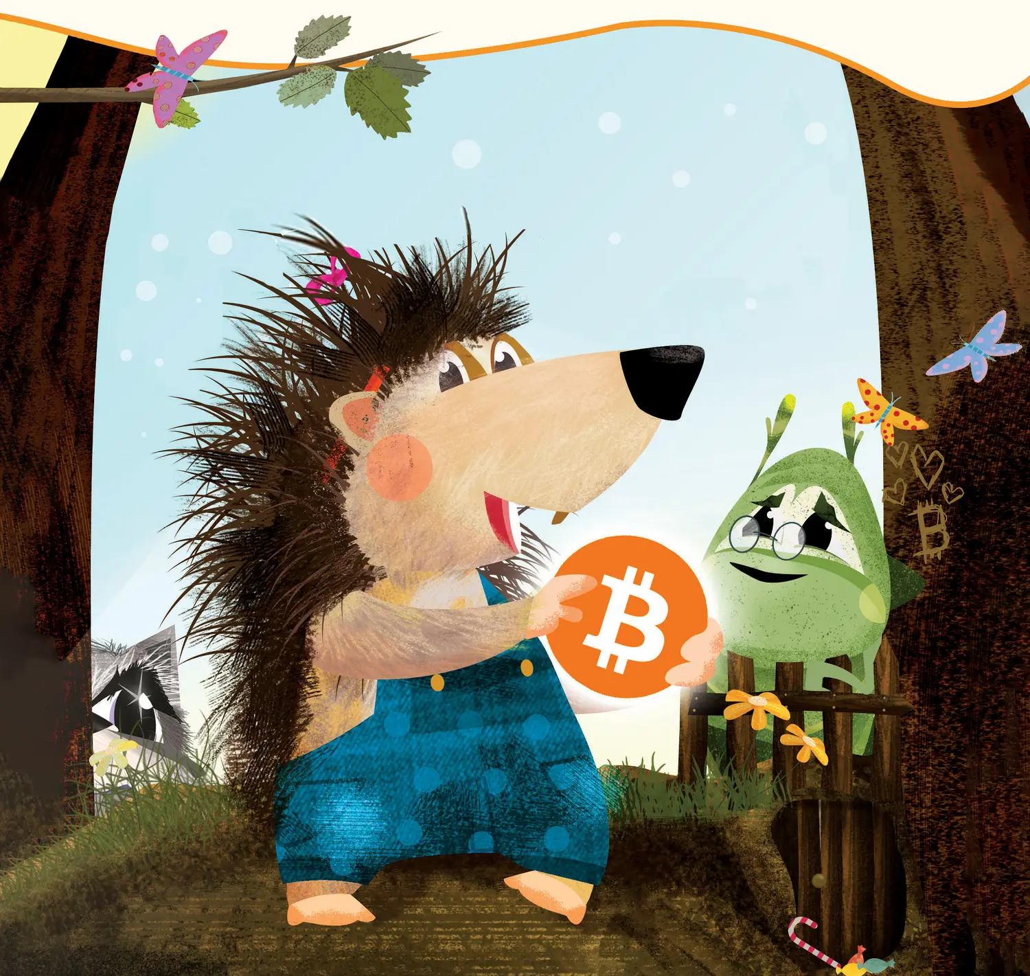 Introduction to money for kids in Hedgie's Bitcoin story